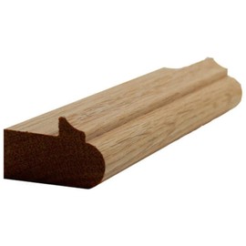 EWLR12 Kitchen Cabinet Light Rail 1-3/8" Wide x 7/8" Trim. Unfinished, Red Oak, 94"