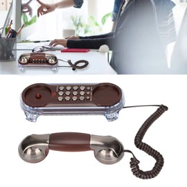 European Vintage Wall Phone Retro Desktop,Wall Mounted Dual Purpose Wired Telephone Desktop Wall Landline Phone with Light for Home Hotel Patina