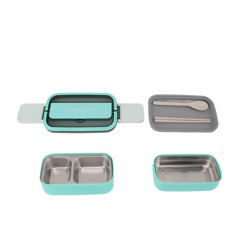 Portable Lunch Box, High Temperature 1400ml Leakage Proof Double Layer