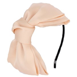 Big Ribbon Headband Hair Accessory Hair Arrangement Soft Ribbon Chiffon Satin Adult (Cream)