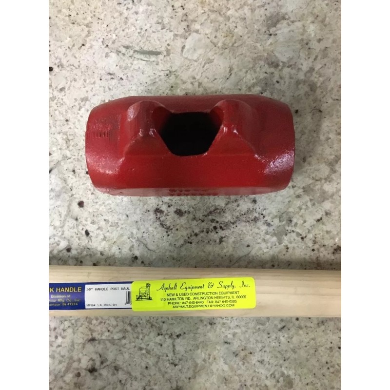 12lbs Concrete Post Maul With 36" Non- Slip Grip Hickory