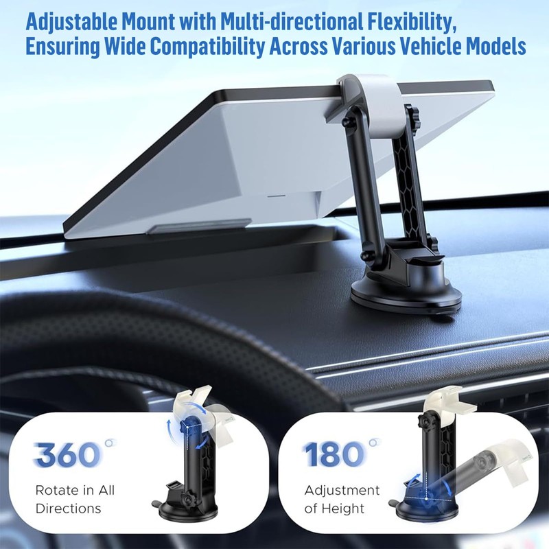 Starlink Mini Dash Mount for Car Dashboard – Angle-Adjustable Suction