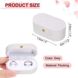 sourcing map Velvet Ring Box, Small Travel Jewelry Case Mini Ring Holder Jewelry Organizer Storage Case for Women Girls Wedding Proposal Engagement, Grey