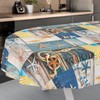 ANRO Oilcloth Tablecloth Wax Tablecloth Washable Garden Tablecloth Round Oval