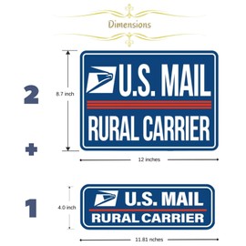 Mail Delivery Driver Magnetic Signs (White-Red)