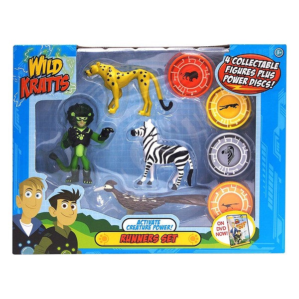 Wild Kratts Runners Action Figure Toys, 4-Pack - Activate Creature Power - Officially Licensed - Collectible Figures & Discs - Set of 4 - Great Gift for Kids - Ages 3+