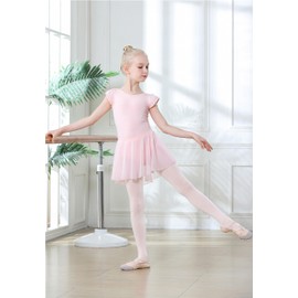 DIPUG Ballet Tights for Girls Dance Tights Toddler Thick Soft Footed Kids Pink Stockings Size 3t 4t 5t, 2 Pack