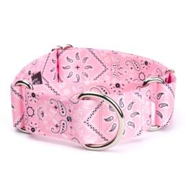 Country Brook Petz - Pink Bandana Martingale Dog Collar - Country and Western Collection Featuring Rustic Designs (1 1/2 Inch, Large)