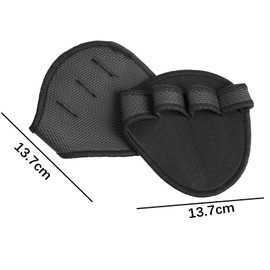 Hinapan 2 Pairs of Grip Pads for Pull-Ups, Palm Pads, Weightlifting, Non-Slip Mat, No More Sweating, Replacement for Training Gloves, Maximum Grip for Men and Women, black