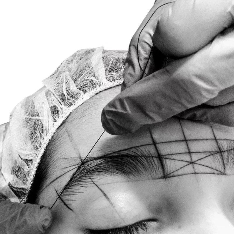 Universo en Linea Hilo Entintado Cejas Mapa Mapping Diseño Microblading