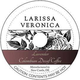 Lavender Colombian Decaf Coffee (Single Serve K-Cup Pods) (Gourmet, Naturally Flavored, Whole Coffee Beans) (12 pods, ZIN: 573292)