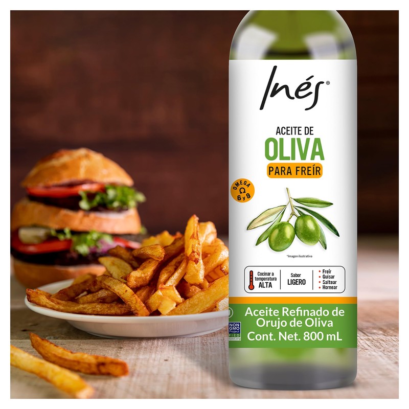 Aceite de Oliva para Freír Inés – 800 mL, Envase