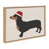 Kate and Laurel Sylvie Dachshund Through The Snow Framed Canvas
