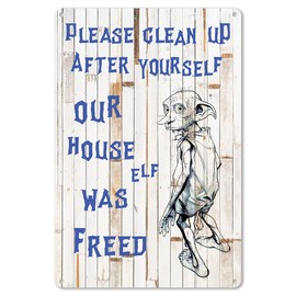 Funny Bathroom Quote Cat Metal Tin Sign Wall Decor - Vintage Please Clean up after Yourself Tin Sign for Toilet Bathroom WC Washroom Decor Gifts for Women Men Friends - 8x12 Inch
