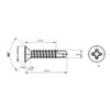 4.2mm x 32mm Black Self Drilling Countersunk Screws Flat Head
