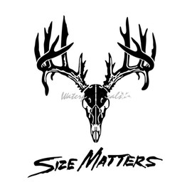 Size Matters Deer Skull Antler Decal – Dead Head Decal – 1258 (Medium, Black)