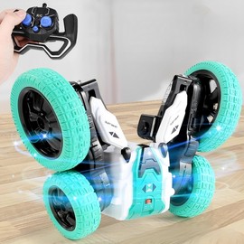 WYFCR 360° Flip Remote Control Cars,Remote Cars with 2.4 Ghz Control,Colorful lights, In situ fancy rotation, gifts for 8 year old girls, cars for kids, girls remote control car