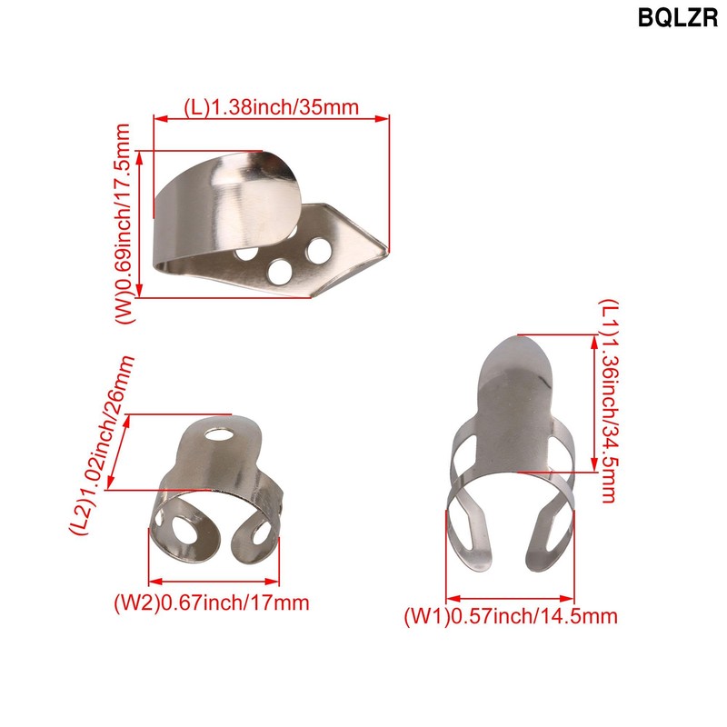 BQLZR 15 Pieces Metal Thumb Finger Picks Plectrum Sets With