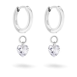 Tamaris TJ-0366-E-16 Creole Earrings, Stainless Steel, Cubic Zirconia