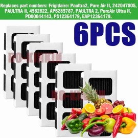 For Frigidaire PAULTRA2 Refrigerator Air Filter PureAir Ultra II (6 pack)