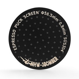 MHW-3BOMBER 58.5 mm Espresso Puck Sieve Metal Coffee Filter Reusable Espresso Filter for 58 mm Portafilter 0.8 mm Thick Titanium Coating Black FG5588