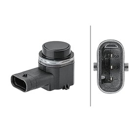 HELLA 6PX 358 141-741 Sensor, Parking Aid - 3-Pin - Pluggable - Can be Painted Over - with Mounting Ring