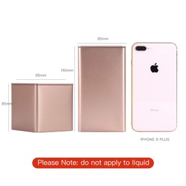 Tianhui Colorful Square Tin Can Empty Cube Steel Box Storage Container for Powder Treats, Gifts, Favors, Loose Tea, Coffee and Crafts, Mini Portable Small Storage Kit (Gold, 1-Small 1-Large)