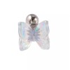 A Pair Women Stainless Steel AB Resin Butterfly Screw Back