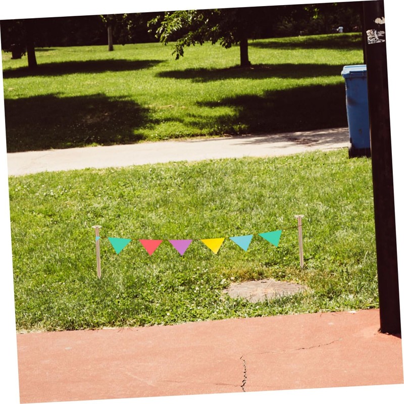 Kisangel 12pcs Boundary Markers Durable Steel Stakes for Garden Landscape