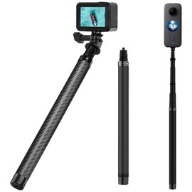 9 Feet/3 Meters Selfie Stick Pole Compatible with Sporting Cameras, Long Carbon Fiber Lightweight Waterproof Stretchable Extendable Monopod Compatible with Instra 360 X3