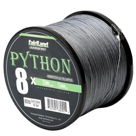fairiland 8 Strands Braided Fishing Line, Solid Weaving 8X Braided Line for Smooth Casting, Strong Abrasion Resistance, High Sensitivity and Zero Stretch, 21-80 Test-LB, 547yd-0.23mm-39lb, Grey