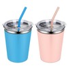 Rommeka 2 Pack Kids Cups with Straws and Lids Leak
