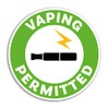 2 x 10cm Vaping Permitted Sign Vinyl Stickers - Warning