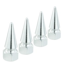 Lunsom Spike Valve Caps Tire Air Stem Rim Cap Cover Aluminum Accessories Fit Most Vehicle Truck Motorcycles Bikes (4PCS Silver)