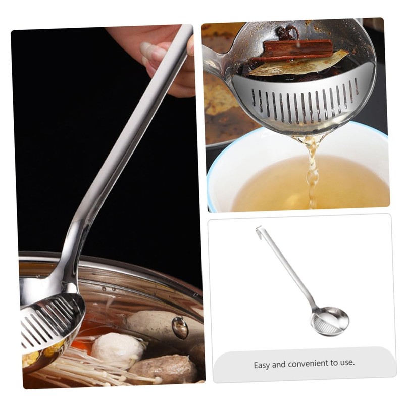 Dual Purpose Soup Spoon Colander Soup Oil Separator Ladle Soup