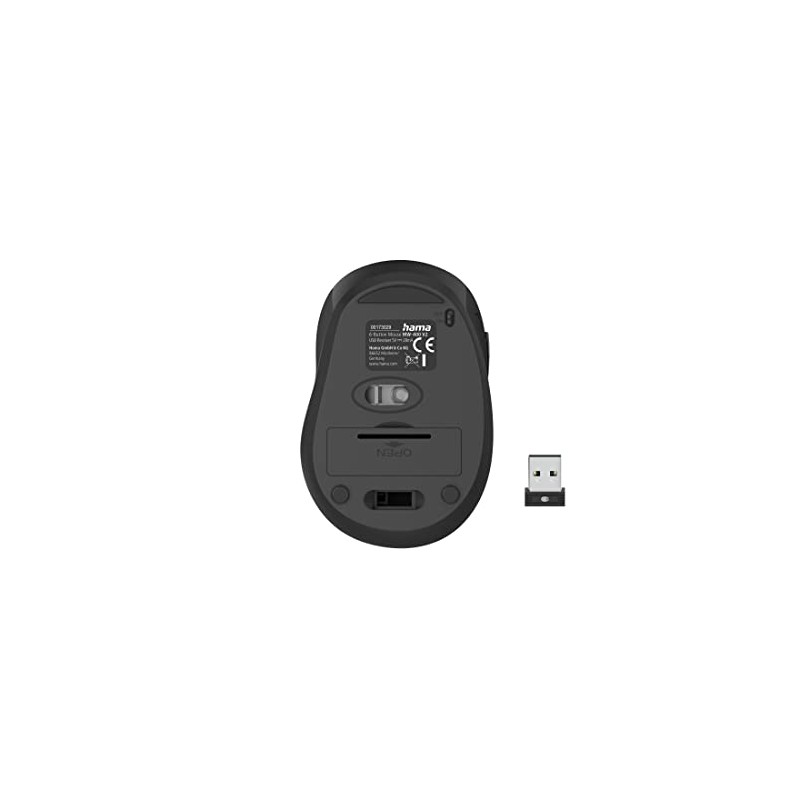 Hama ergonomische Funkmaus kabellos (6 Tasten, 2,4GHz, 800/1200/1600dpi, optische Maus