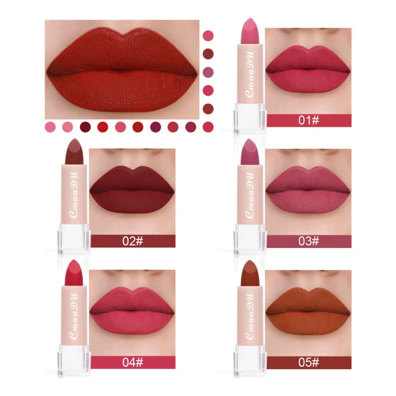 Cmaadu 1 Pieza Labial Mate Hidratante Fácil De Aplicar