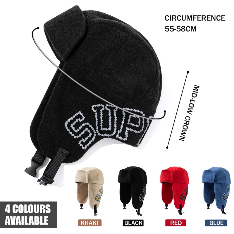 Clape Unisex Fleece Trapper Hat Warm Trooper Hat Windproof Winter