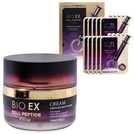 Tony Moly Bio EX Cell Peptide Fill-up Cream + Peptide Fill-up Ampoule Mask Set (10 pieces) / 토니모리 바이오 이엑스 셀 펩타이드 필업 크림+펩타이드 필업 앰플 마스크 세트(10매입)