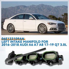 Uritue 06E133109AN Left Intake Manifold for 2016 2017 2018 A6 A7 A8 3.0L 2017 2018 2019 Q7 3.0L 06E133109AT 06E133109BC
