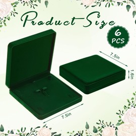 Yinkin 6 Pcs Velvet Jewelry Set Box Jewelry Gift Boxes Earring Ring Bracelet Necklace Gift Box Empty Jewelry Boxes Jewelry Storage Case Jewelry Storage Holder for Wedding Travel (Green)