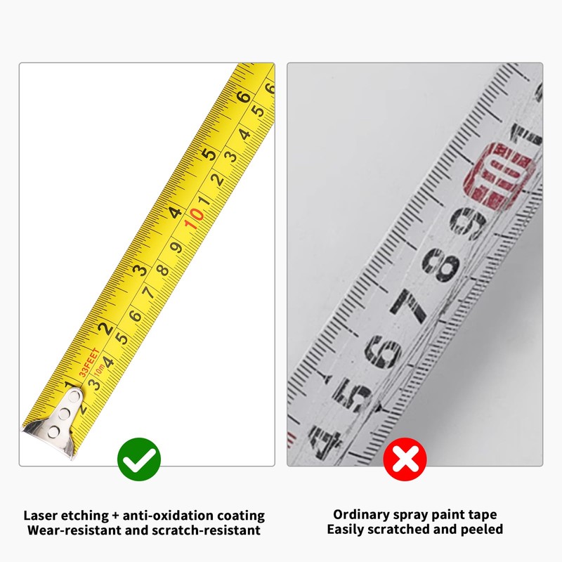 AYMXZT 33 FT Tape Measure with Fraction, Easy to Read,