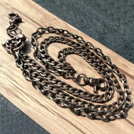 Unbranded Vintage 25" Strong Leash Wallet Chain Biker Trucker Jean Key Chain Heavy Skull