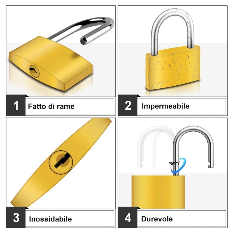 2 Pack Padlock（3.2cm）, Small Padlock with Keys, Mini Padlock, Key