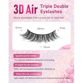 Lash natural wispy eyelashes, Frihappy false eyelashes, Wispy Strips, Faux Mink Lashes, black band lashes, pestañas postizas naturales, 7 pairs, Frihappy 2024 lashes #Pisces