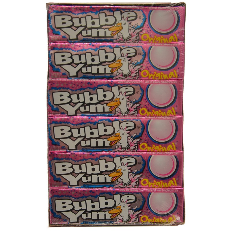 Hersheys Bubble Yum Regular, 5-Count (Pack of 18)