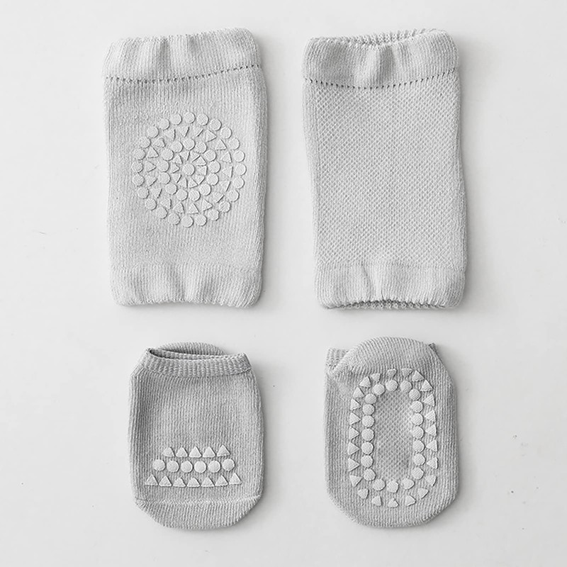 Rodillera para bebé, Antideslizante, Transpirable, de Silicona, de Algodón, sin