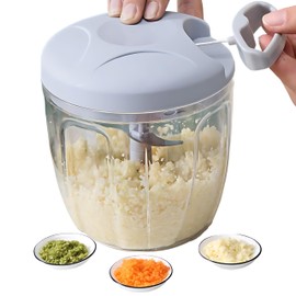 Ktchnhlprz Multi Chopper with Pulley, 900 ml, Vegetable Cutter, Onion Cutter, Extra Large, 5 Stainless Steel Blades, Universal Cutter, Chopper, Chopper