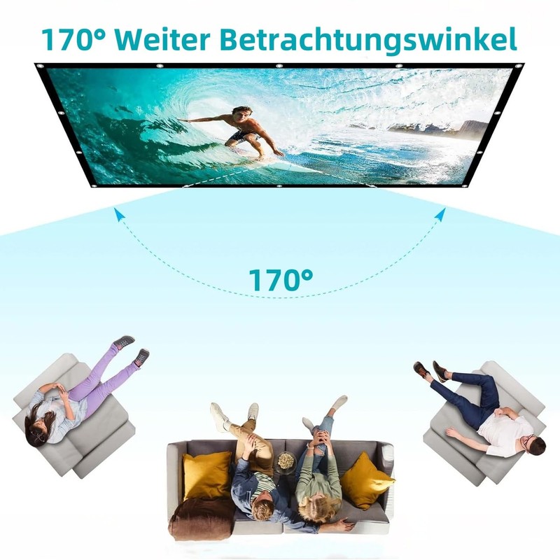 Canvas Projector 100 Inch | 16:9 HD Foldable Projector Screen