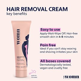 womn Crema para eliminar el vello Intimate Comfort para el área del bikini y las axilas. Piel suave, sin golpes ni cortes de afeitar. 3.3 Fl. Oz.